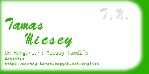 tamas micsey business card